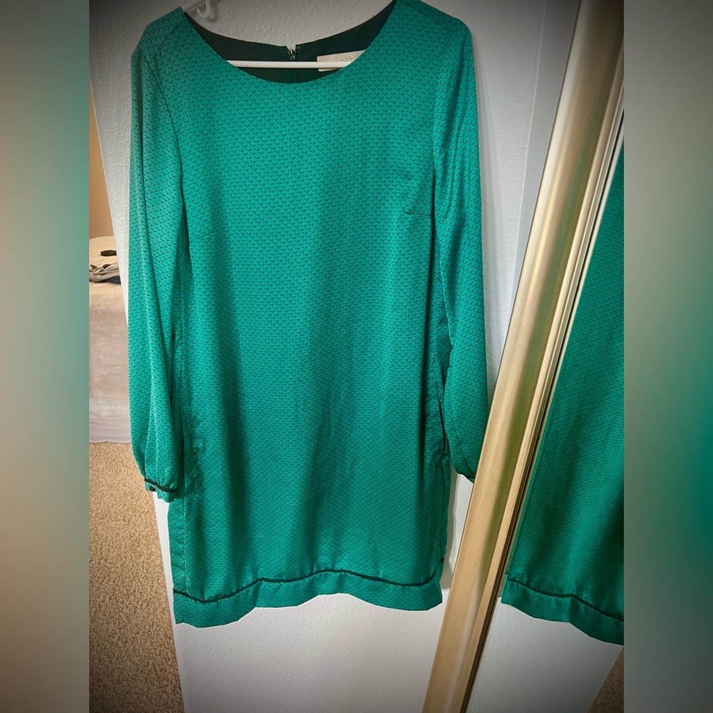 Green printed dress